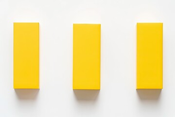Three yellow rectangular boxes