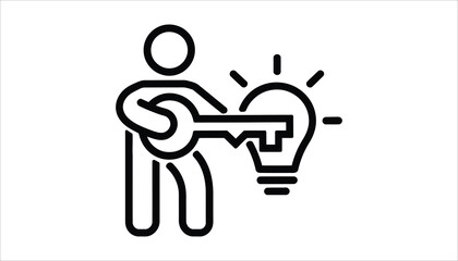 Business Key to Innovation Line Icon Vector.