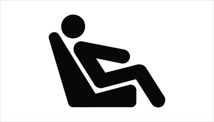 Reclining Seat Icon. Relaxation and Comfort Symbol Vector.