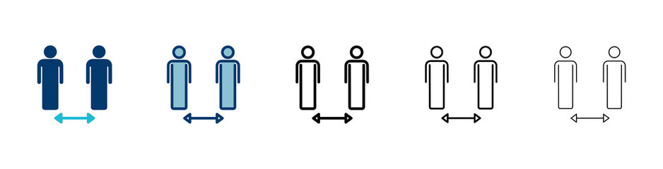 Social distancing icon vector isolated on white background. Keep distance sign. Coronavirus. Social Distancing and Self Quarantine.