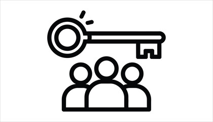 Team Success Icon. Key to Business Growth and Leadership Vector.
