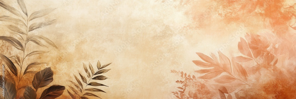 Poster warm earth-toned bohemian style background featuring organic patterns and subtle textures in a natur