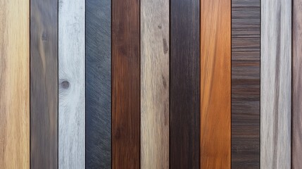 A close-up view of vertically-aligned weathered wooden planks exhibiting a variety of rich, muted brown, gray, and dark brown tones 