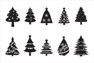 Obraz premium Decorative Christmas Tree Vector Pack 
