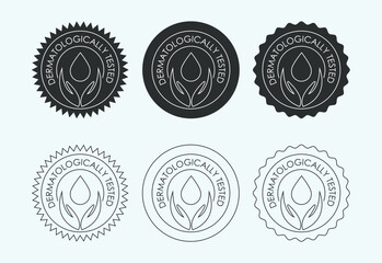 Dermatologically tested icon design, dermatology test and dermatologist clinic icon