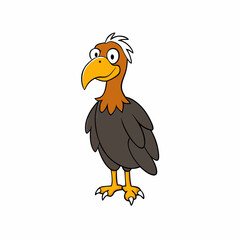 vector illustration of cartoon vulture