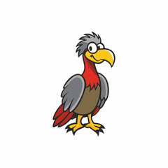 vector illustration of cartoon vulture