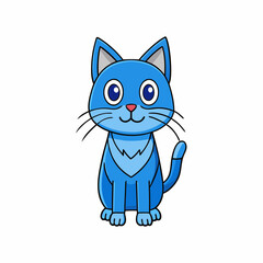 blue cat on white