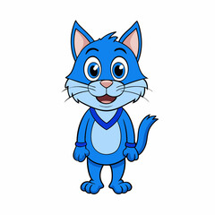 blue cat on white