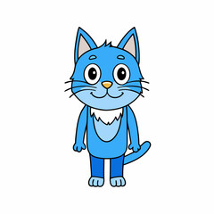 blue cat on white