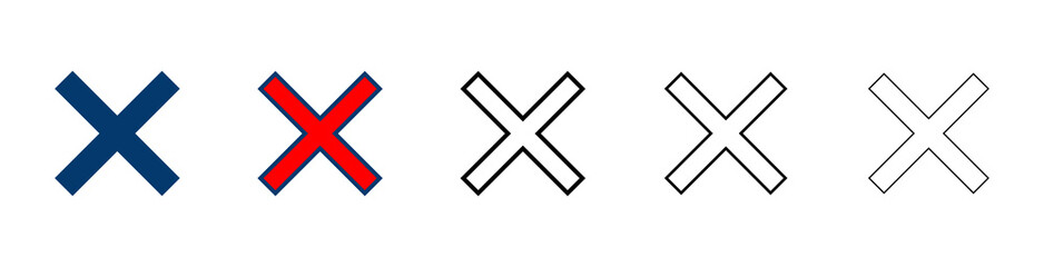 Obraz premium Close icon vector isolated on white background. Delete icon. remove, cancel, exit symbol