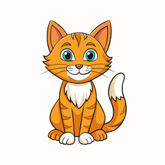 ginger cat on white