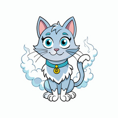 vector illustration of a misty cat