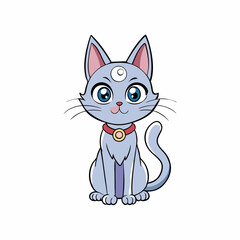 vector illustration of a misty cat