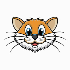 whiskers cat on white