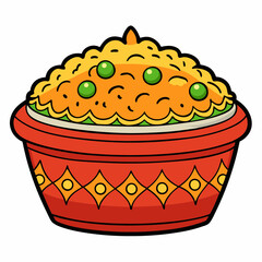 vector illustration of a biryani