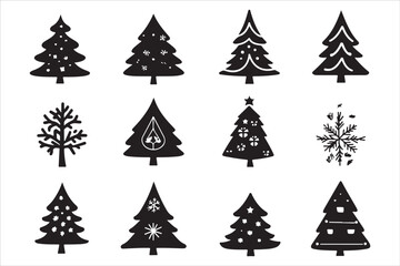 Obraz premium Christmas Tree Vector Collection 