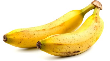 Two bananas isolated on white background