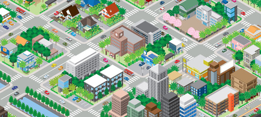 街並みの立体図. 都市の景観. 