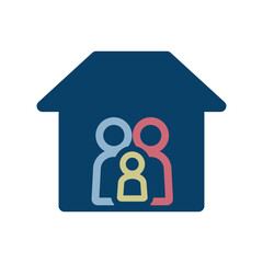 三人家族のアイコンイラスト