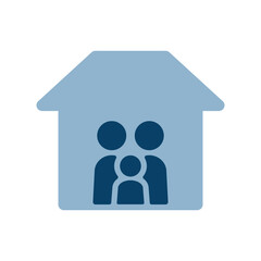 三人家族のアイコンイラスト