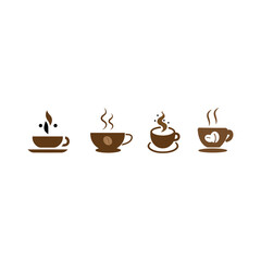Obraz premium coffee cup icon set illustration