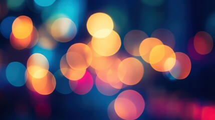 Abstract luminous circles of varying intensities against a dark ambience