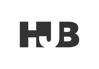 HJB logo design. Initial letter H J B bold font style for tech startups, consulting, corporate branding. Creative company name, headlines typography identity, trendy logotype.