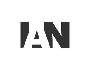 IAN logo design. Initial letter I A N bold font style for tech startups, consulting, corporate branding. Creative company name, headlines typography identity, trendy logotype.
