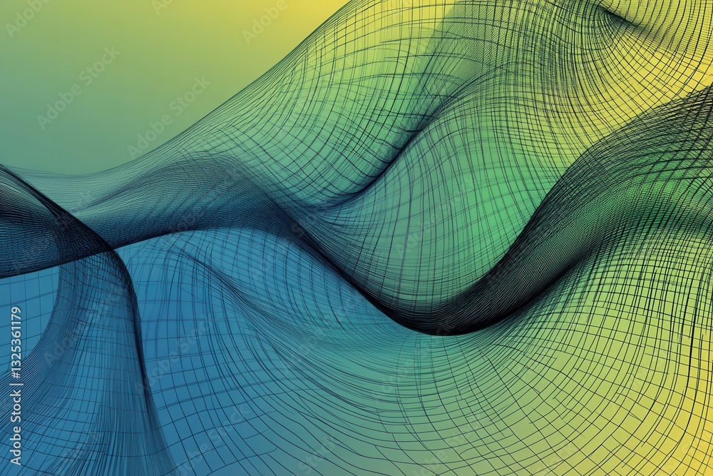 Leinwandbilder Dynamic data grid background with trend lines for political and economic analysis, conveying intelligence and trust through color and composition