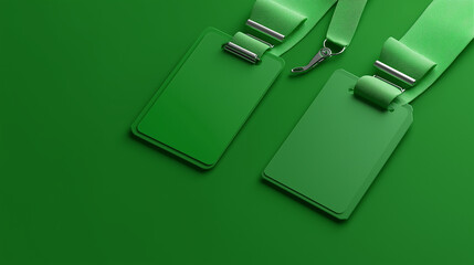 Obraz premium mockup green id card Lanyard