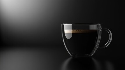 Minimalist coffee cup on black background highlighting morning ritual