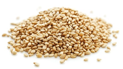 Fototapeta premium sesame seeds isolated on white background macro