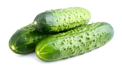 ripe cucumber isolated on white background