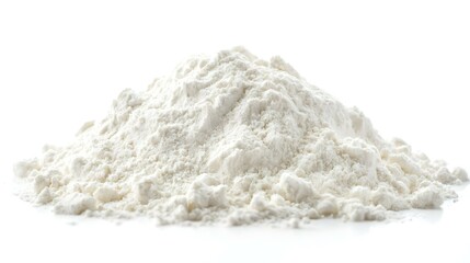 Pile of flour isolated on white background