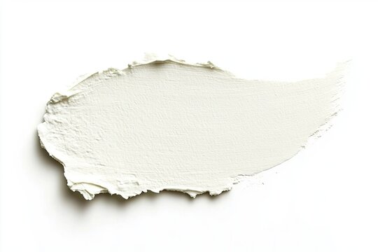 Creamy, light-toned cosmetic smudge on white background
