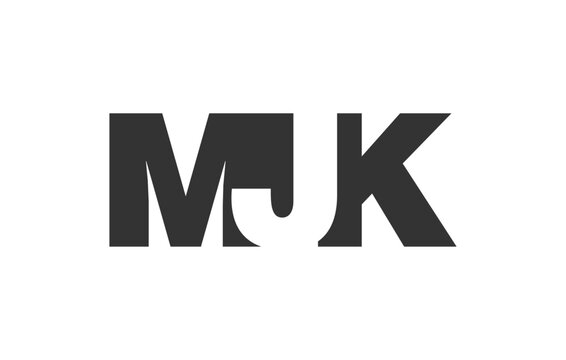 MJK logo design. Initial letter M J K bold font style for tech startups, consulting, corporate branding. Creative company name, headlines typography identity, trendy logotype.