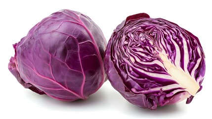 Obraz premium Red cabbage on a white background