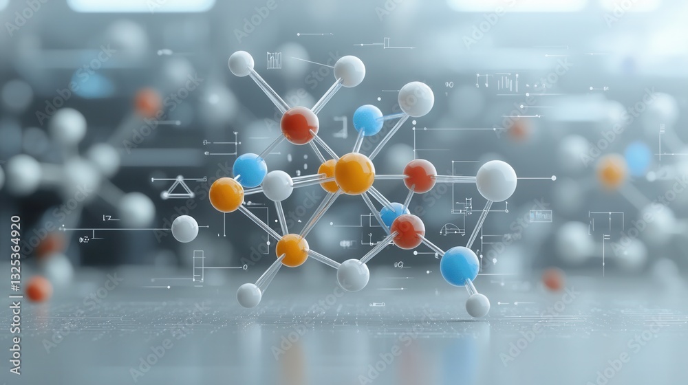 Poster a captivating visual representation of the intricate and interconnected nature of molecular structur