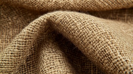 Closeup of natural burlap fabric texture