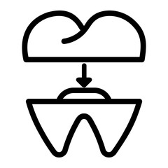 dental crown Line Icon