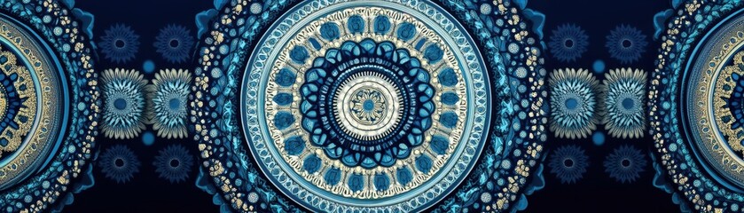 Fototapeta premium Overlapping circular mandalas forming a rhythmic, seamless geometric design