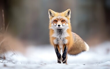 Obraz premium Red Fox in Winter Snow Wildlife Photography