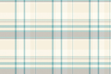 Lovely plaid texture pattern, guy seamless textile check. Folded fabric background tartan vector in beige and ivory colors.