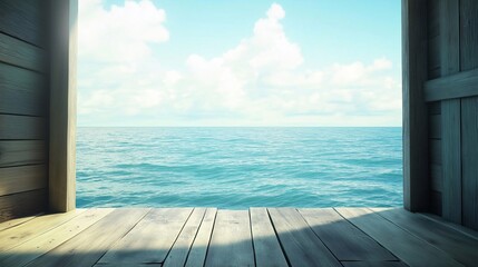 Obraz premium summer beach landscape anime background