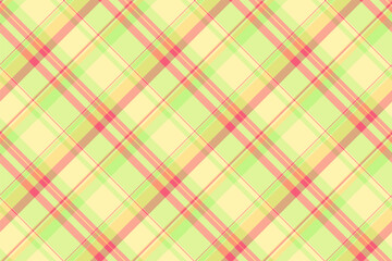 Network pattern textile background, basic seamless texture vector. Silk plaid tartan fabric check in lime and red colors.