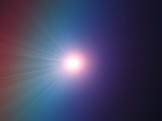 Obraz premium Abstract Glowing Light Burst with Lens Flare Effect, Digital Art Background.