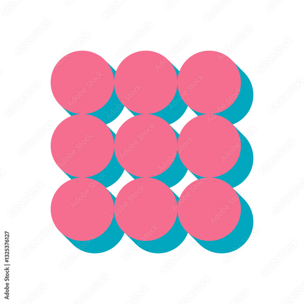 Wall mural bold brutalist abstract shape. modern icon of a circle and flat form. this graphic element showcases