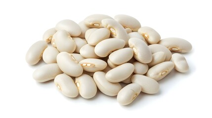 white beans isolated on white background