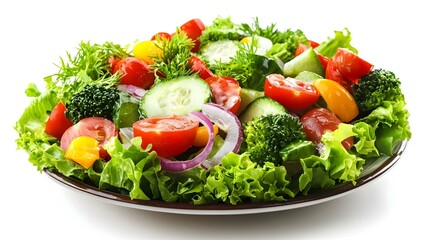 vegetable salad isolated on white